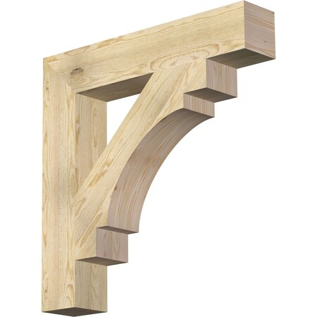 Ekena Millwork Merced Block Rough Sawn Bracket, Douglas Fir, 6"W x 34"D x 34"H BKT06X34X34MRC05RDF